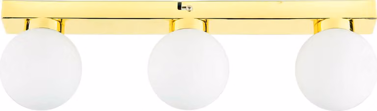 Lampada da bagno da parete a soffitto in vetro bianco oro con paralume a globo