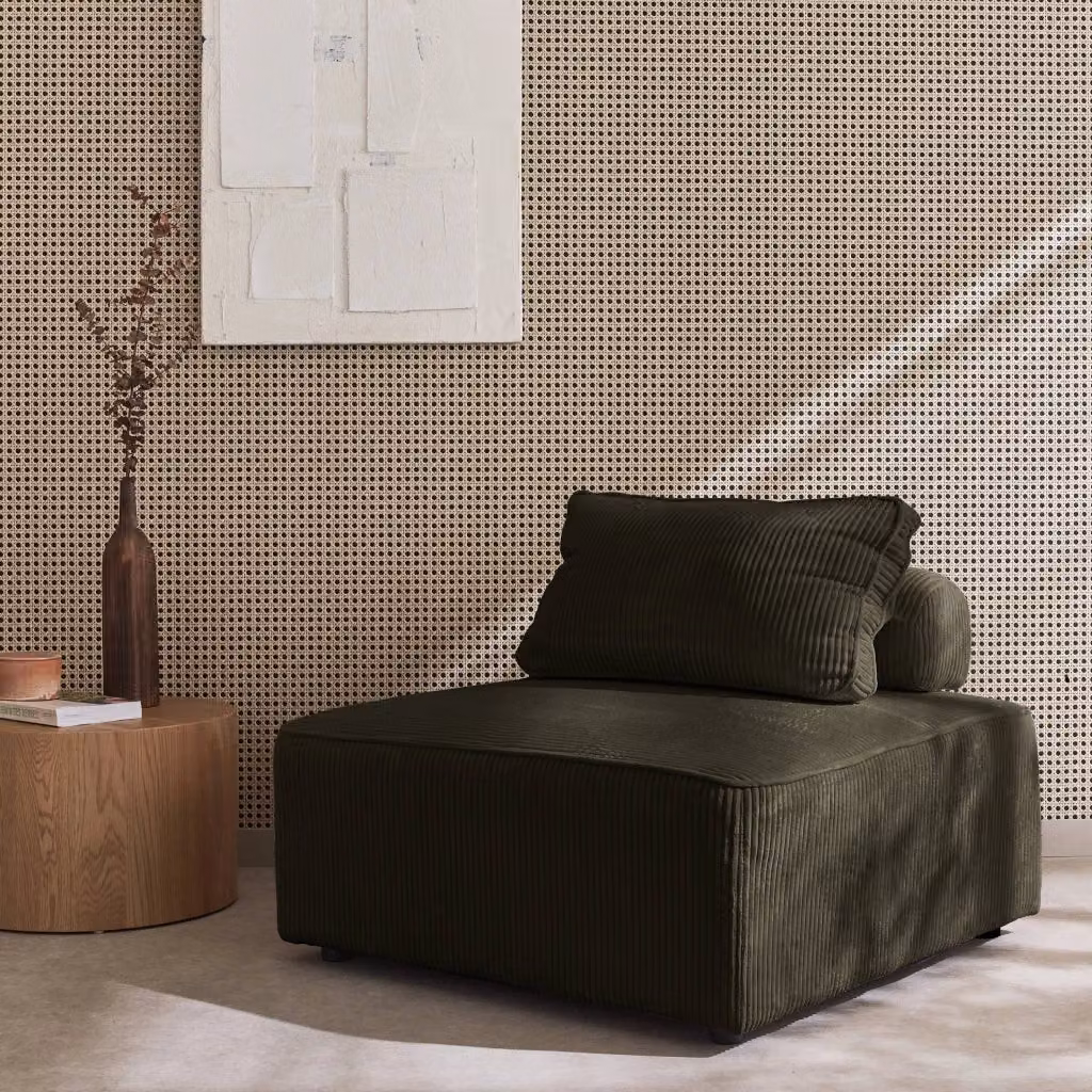 Modulo per divano modulare Sweeek in velluto a coste verde scuro L: 90 cm, P: 78 cm, H: 40 cm – 2