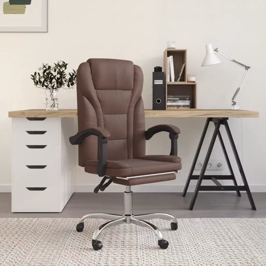 Sedia da ufficio executive DESIGN IN reclinabile in similpelle marrone con poggiatesta e rotelle – 2