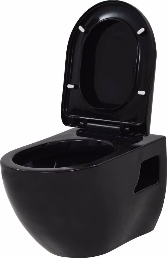 WC Sospeso in Vetroceramica Nera