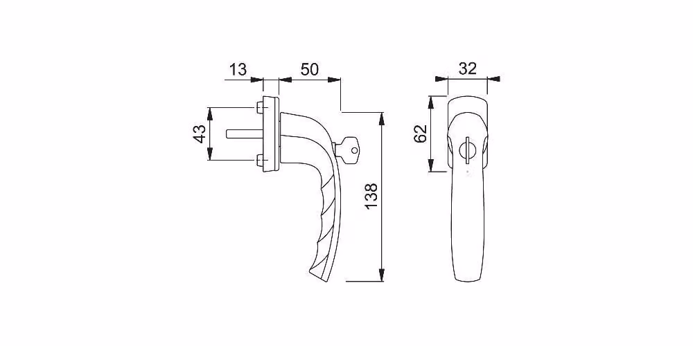 HOPPE Maniglia per finestra NY 0810S/U10 TBT1 Alu.F9016/bianco traffico 32mm bloccabile - 3286500