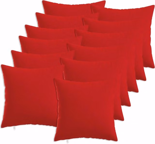 Set di 12 cuscini quadrati HEERLEN vidaXL in tessuto rosso con fodera lavabile e rimovibile, 50 x 50 x 50 cm