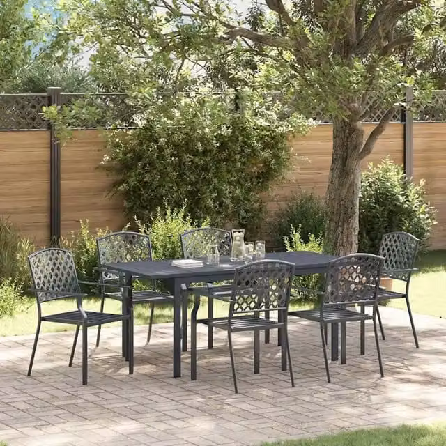 Set da Pranzo per Giardino 7 pz Antracite 3378818