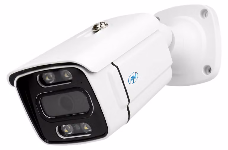 Telecamera IP per videosorveglianza PNI, modello IP3POE, 3 MP, per uso esterno, grado di protezione IP66, con microfono integrato