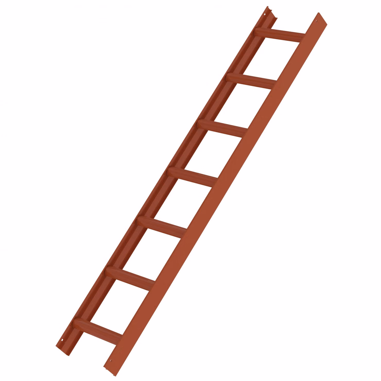 Scala da tetto rosso-marrone 7 pioli