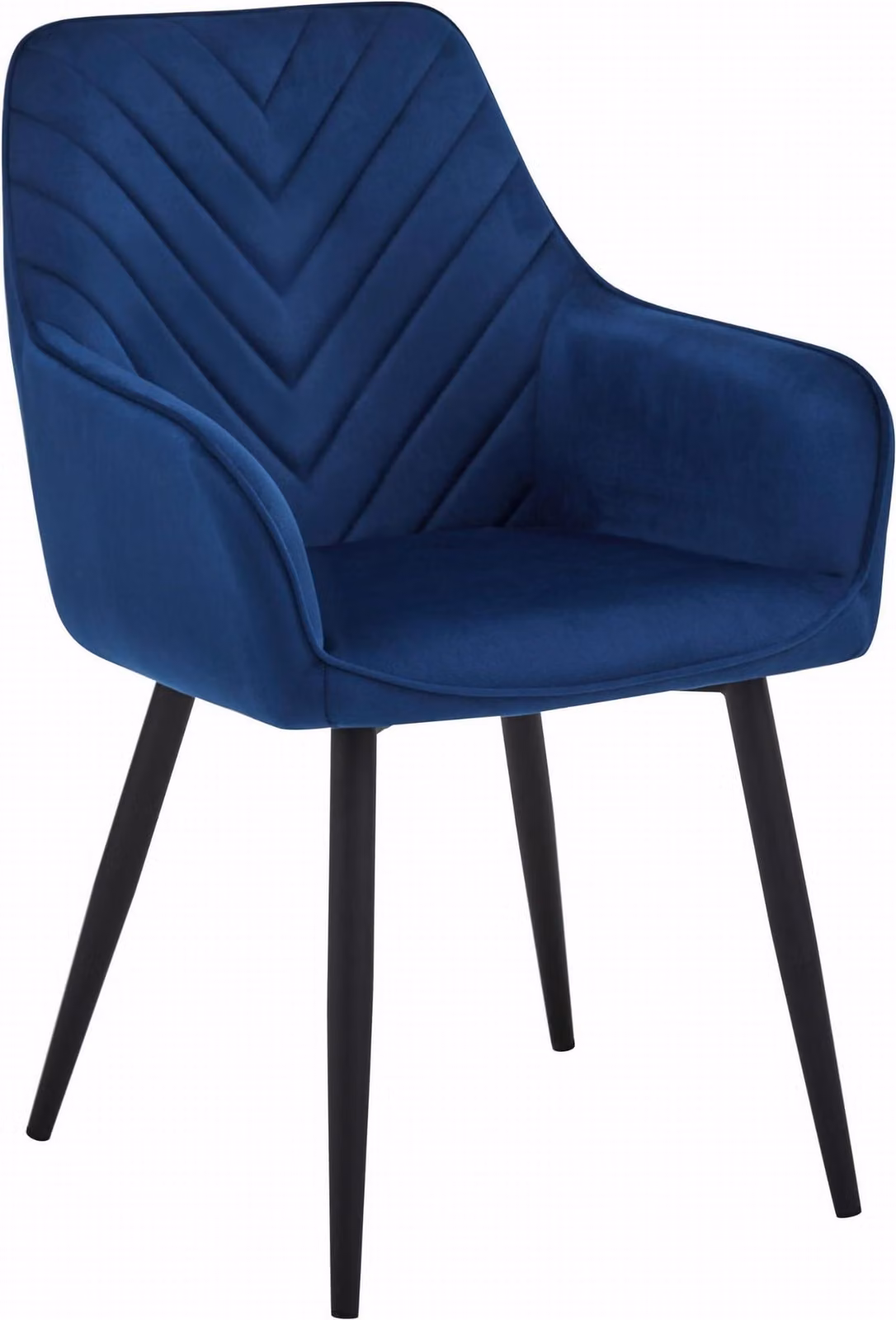 Sedia Valora NANA in velluto blu navy con gambe nere x1 | Sedia in velluto blu navy intenso con struttura nera