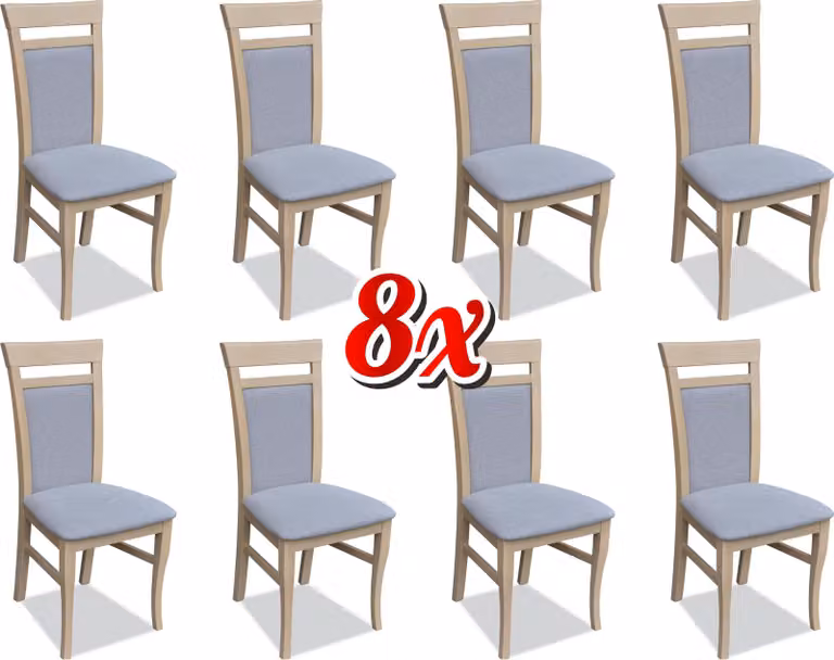 Polsterstuhl Sitz Sessel Set Küchen Stühle Veranda Stuhl 8x Esszimmer Massiv