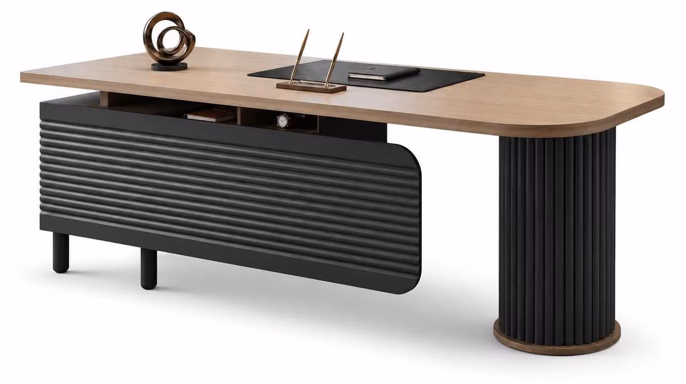 Scrivania da ufficio in stile moderno, design elegante, color beige