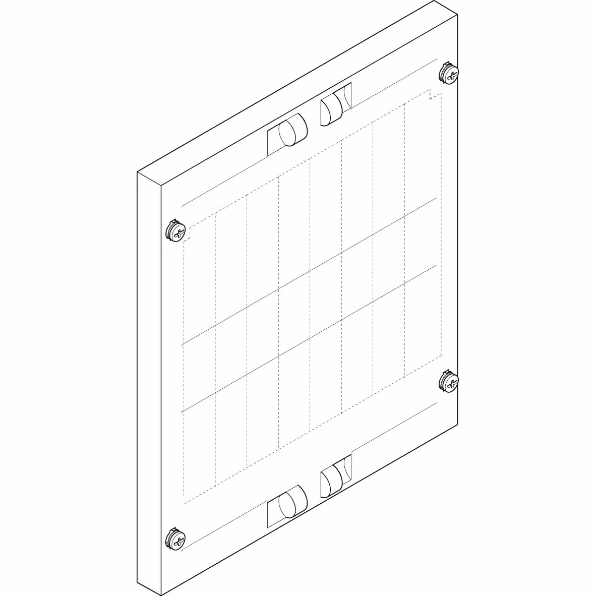 Piastra di copertura ABN 250 x 300 mm, 1F/2D, perforata per 7x D02 in posizione orizzontale FAP12674N