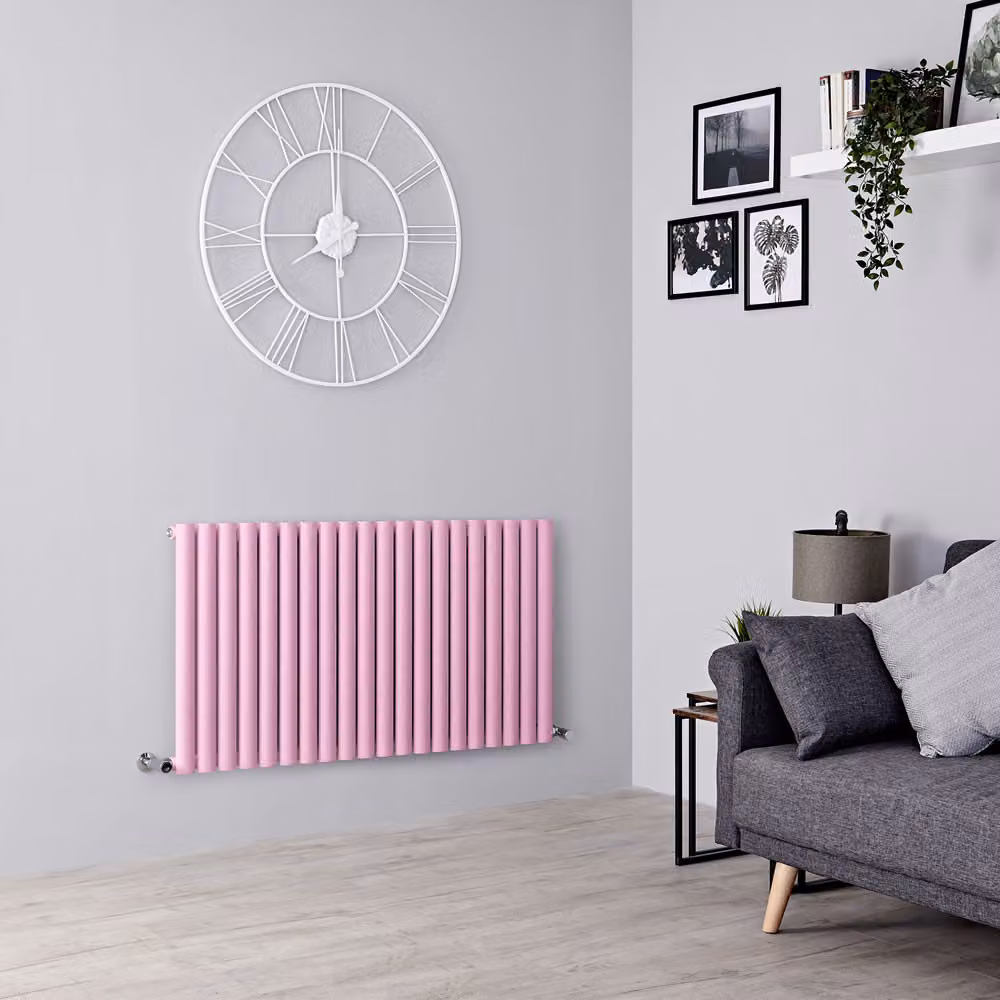 Radiatore di Design Orizzontale  Rosa -  635mm x 1180mm  - Pannello Singolo  - Revive