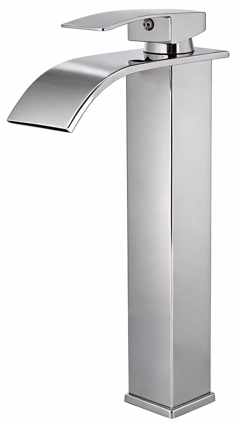 Miscelatore per lavabo cromato con erogatore a cascata