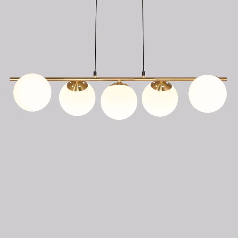 Lampada a sospensione - Lampada a plafone - Lampada da soffitto - Lampada in vetro - Lampada da tavolo (per sala da pranzo) - Colore oro - Altezza regolabile fino a 150 cm