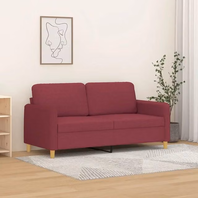 Divano letto moderno vidaXL rosso con struttura in metallo e rivestimento in tessuto per soggiorno