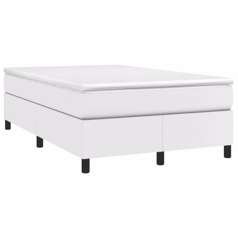 Giroletto a Molle con Materasso Bianco 120x190 cm in Pelle finta