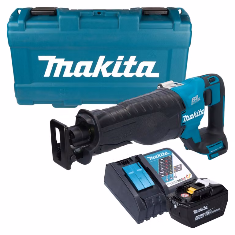 Makita DJR 187 ZK Sega alternativa a batteria Sega a gattuccio 18 V Brushless + 1x batteria 9,0 Ah + caricabatterie + valigetta