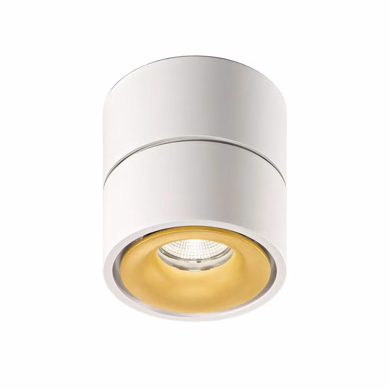 Egger Licht DLS Faretto da soffitto LED Clippo, bianco-oro, 3.000K dimmerabile, Bianco / Opale, Studio / Ufficio, Alluminio, Moderno, Downlight