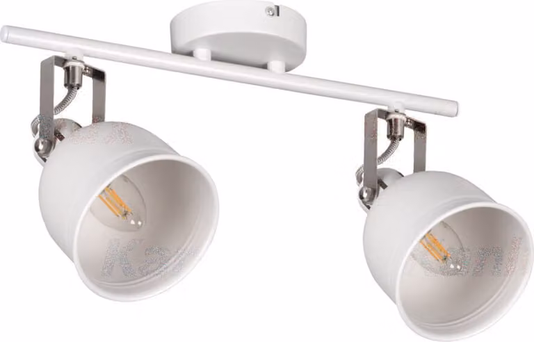 Applique Kanlux Derato, 2 luci, alluminio, E14, dimmerabile, bianco, 8W