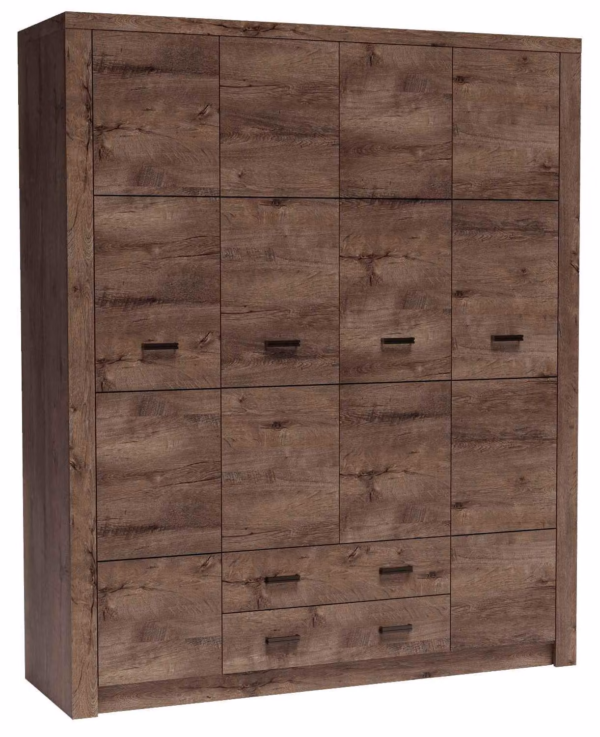 Armadio a porte battenti Masseno ZERI 178/214/58 cm a 4 ante, marrone