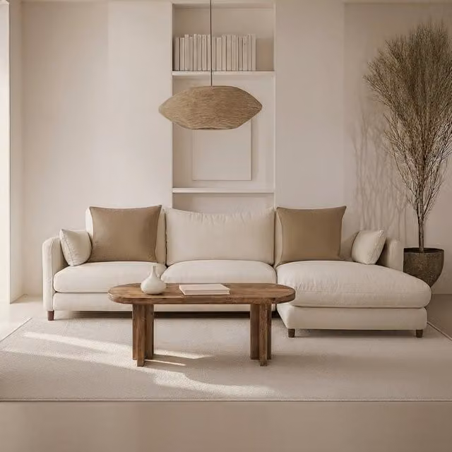 Tavolino da salotto Dune Banak in legno massello di mango marrone con piano ovale
