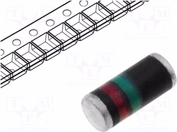 Diodo 10x: Rettificatore 1A SMD, tempo di commutazione 150ns, tensione 200V. Confezione: rotolo. Modello: B RGL1D, diodo universale