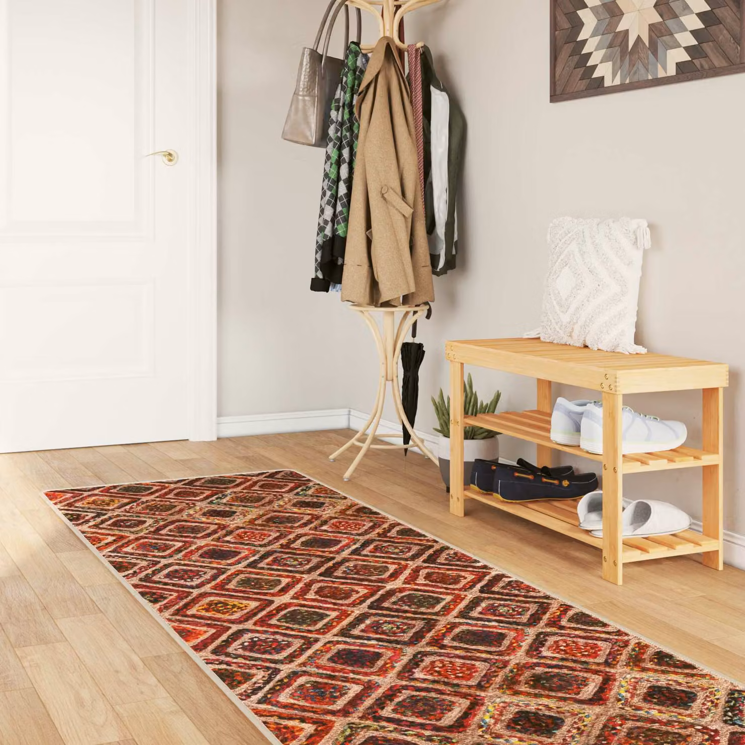 vidaXL Runner Tappeto MARSA Multicolore L: 350 cm, P: 80 cm, in Poliestere e PVC
