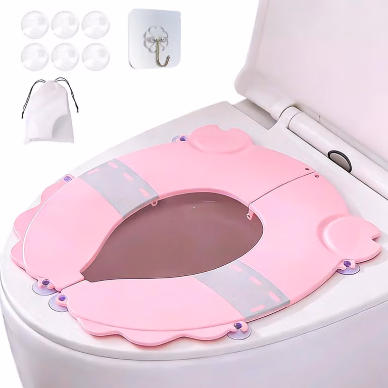 Omgoods - Sedile per WC pieghevole per bambini, con ventose