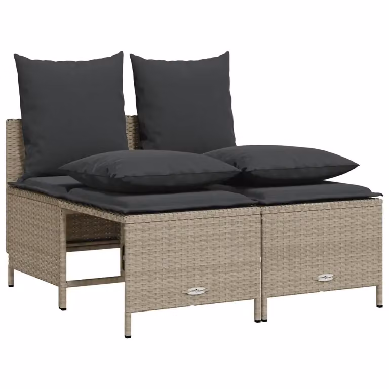 Set Divano da Giardino a L con Polyrattan e Cuscini Grigio vidaXL