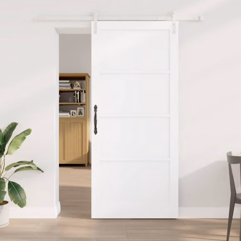 vidaXL Porta scorrevole 93 x 211 cm Legno ingegnerizzato Bianco
