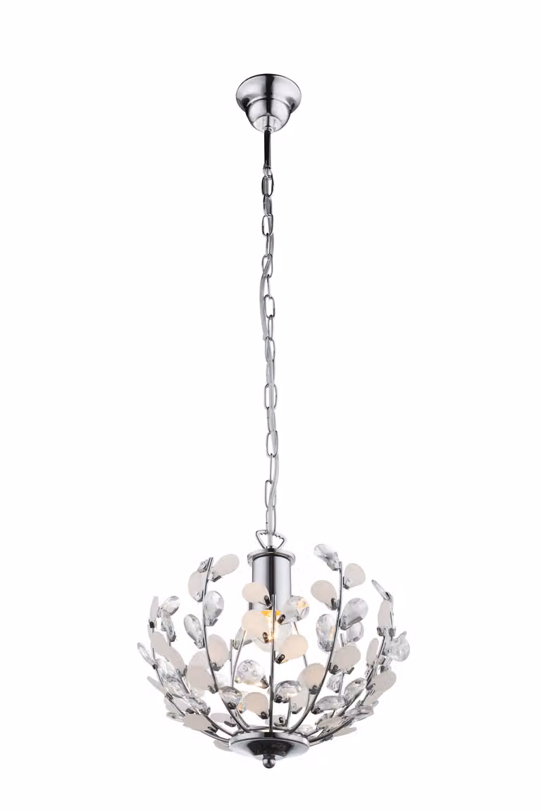 Lampada a sospensione Globo Gonzalo, cromata, 3 attacchi E14; modello 51508-3H