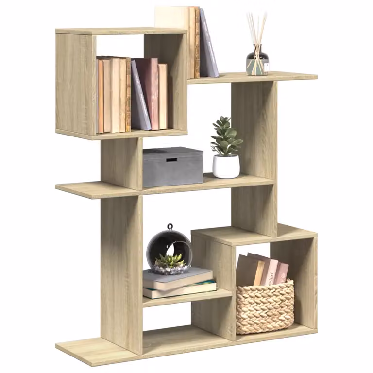 Libreria Divisorio vidaXL in Rovere Sonoma e MDF, Colore Marrone e Beige, L 92 cm x P 29 cm x H 112 cm