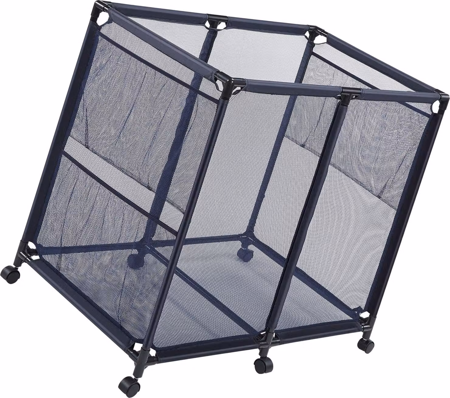 Contenitore per piscina SucceBuy 93,5 x 61 x 90,4 cm, contenitore con 6 rotelle, organizer in rete con robusto telaio in metallo e tasche laterali, cesto portaoggetti per tubi galleggianti e attrezzatura da nuoto