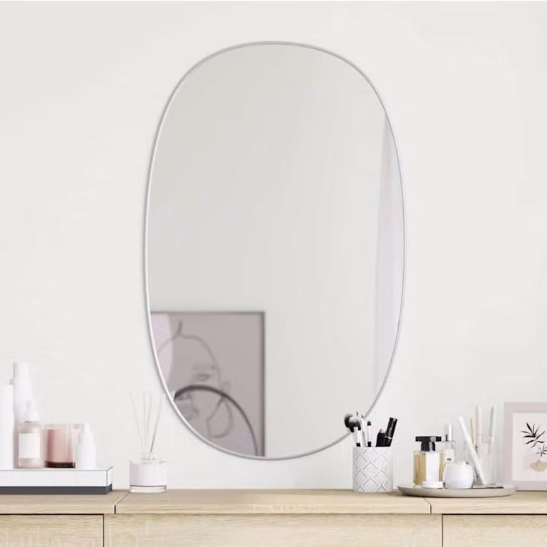 Specchio da parete rettangolare vidaXL Argento L: 70 cm, H: 45 cm