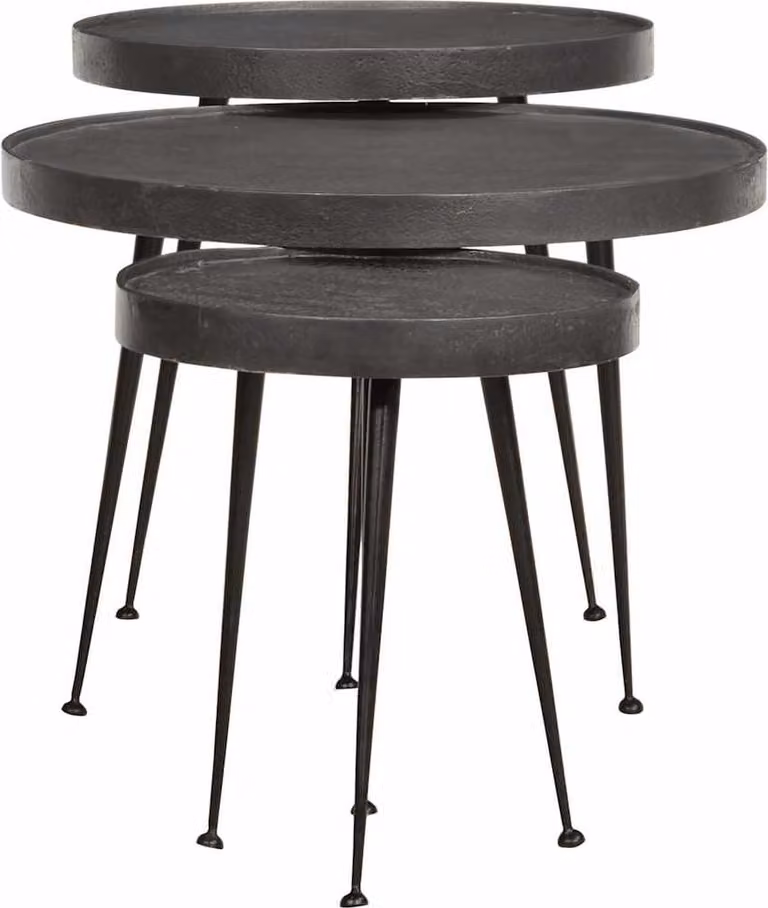 vidaXL Tavolino da caffè 3 pezzi nero in legno