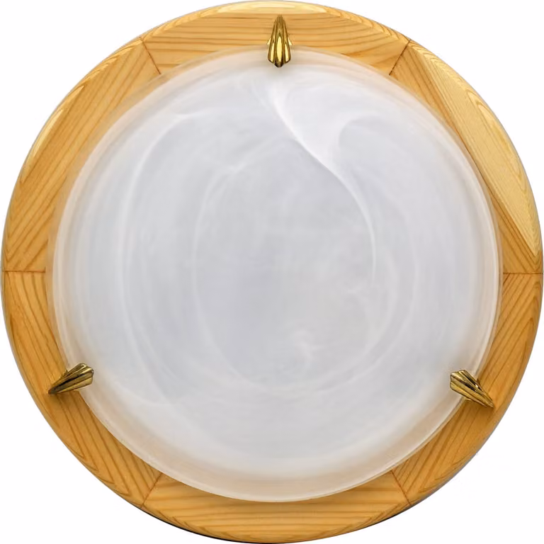 Plafoniera rotonda ALABASTER bianca 2xE27x40W in legno, dimensioni: 10x40x40 cm, IP20, Candellux