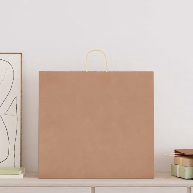 Sacchetti di carta con manici marroni vidaXL, confezione da 250 pezzi, L: 54 cm, P: 15 cm, H: 49 cm