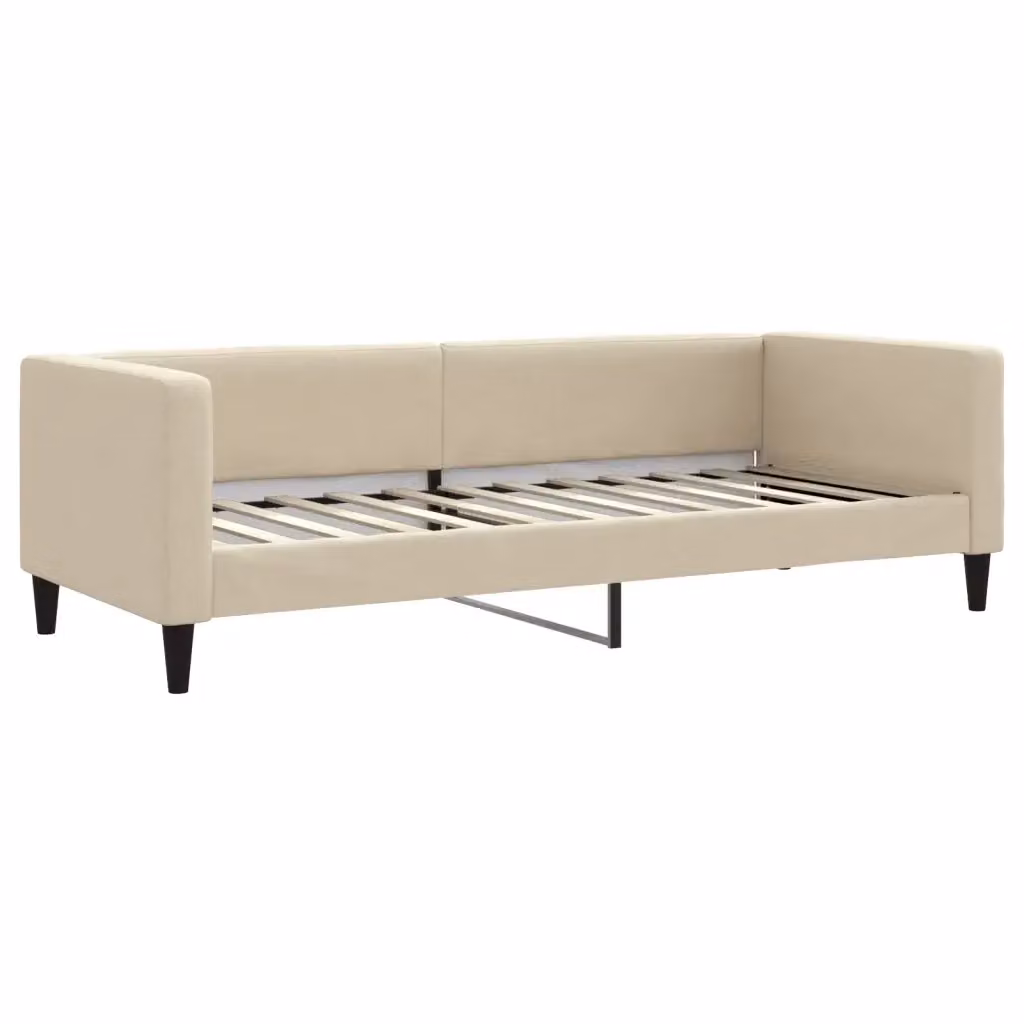 Letto da giorno beige con struttura imbottita vidaXL L 200 x L 90 x H 68 cm – 2