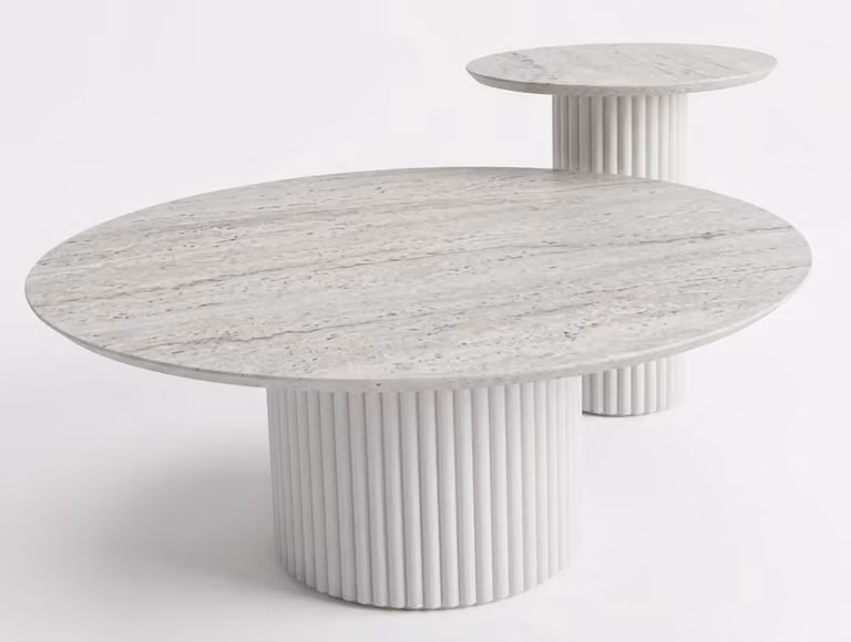 Set da salotto con tavolino da caffè e tavolino di servizio dal design moderno