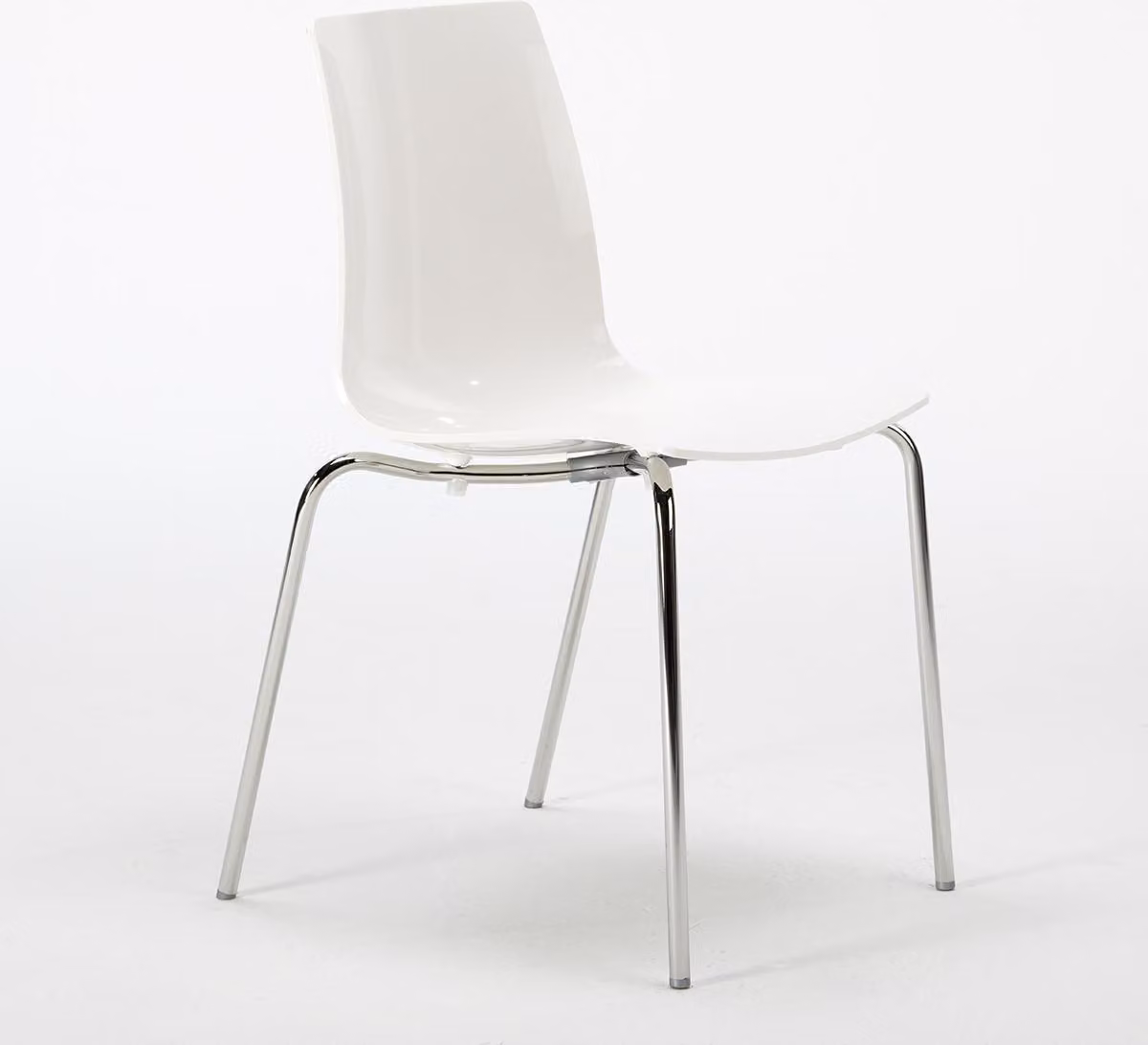 Lollipop Grand Soleil Sedie Sedia da bar Cucina Gambe d'acciaio Impilabile - Bianco
