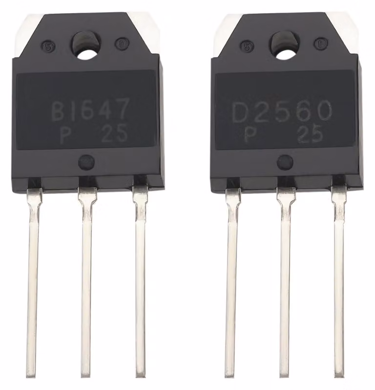 2 transistor NPN, modello 2SB1647 e 2SD2560, 150 V/15 A, con package TO-3P