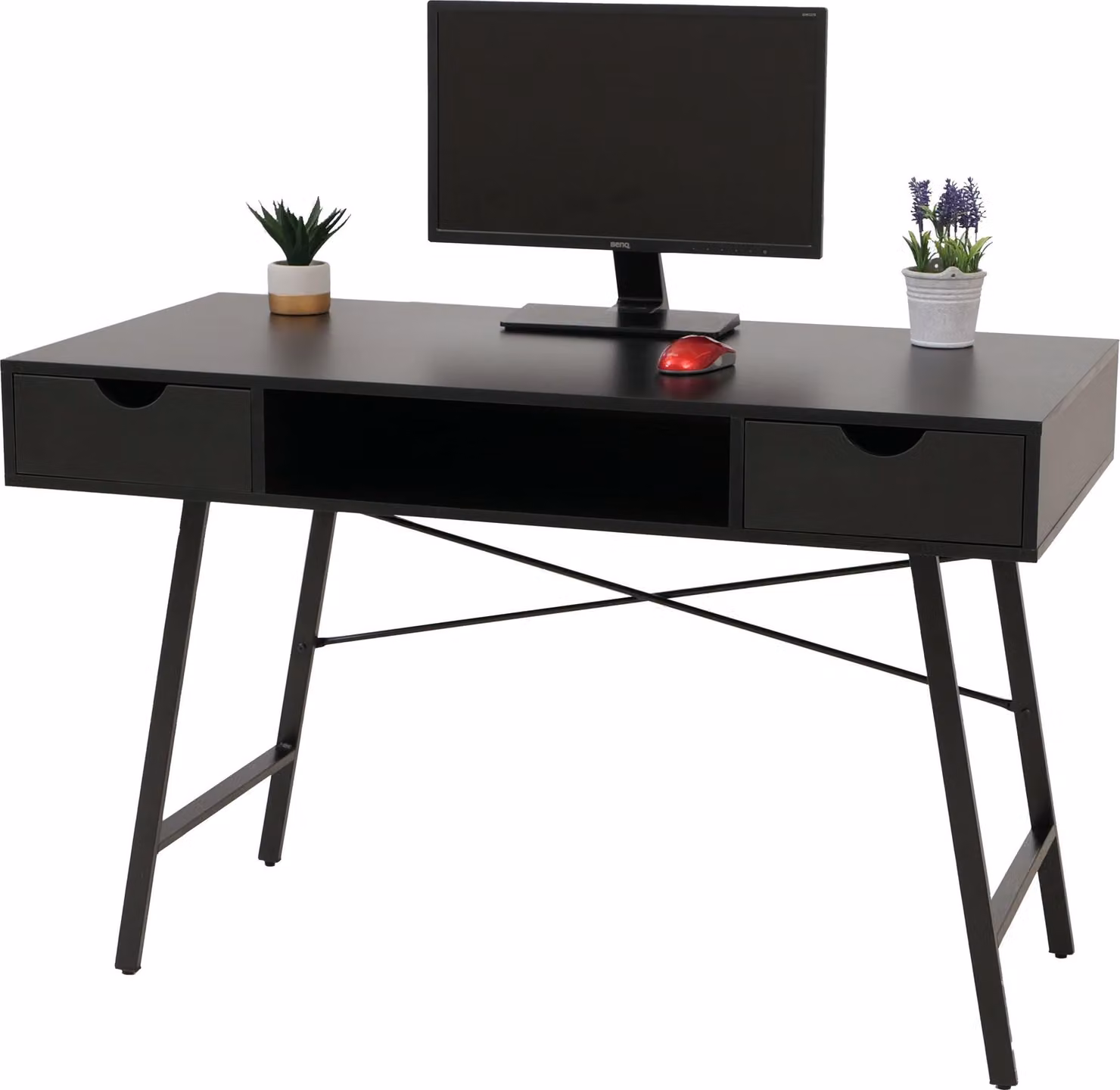 Scrivania HWC-E92, scrivania da ufficio per computer, struttura 3D 120x60xcm ~ nero