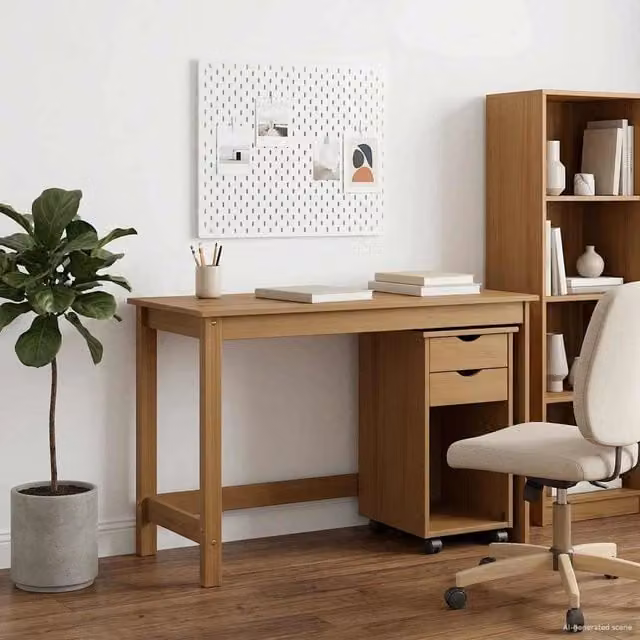 Set di Scrivania e Armadietto 2 pz vidaXL in Legno di Pino Marrone Moderno
