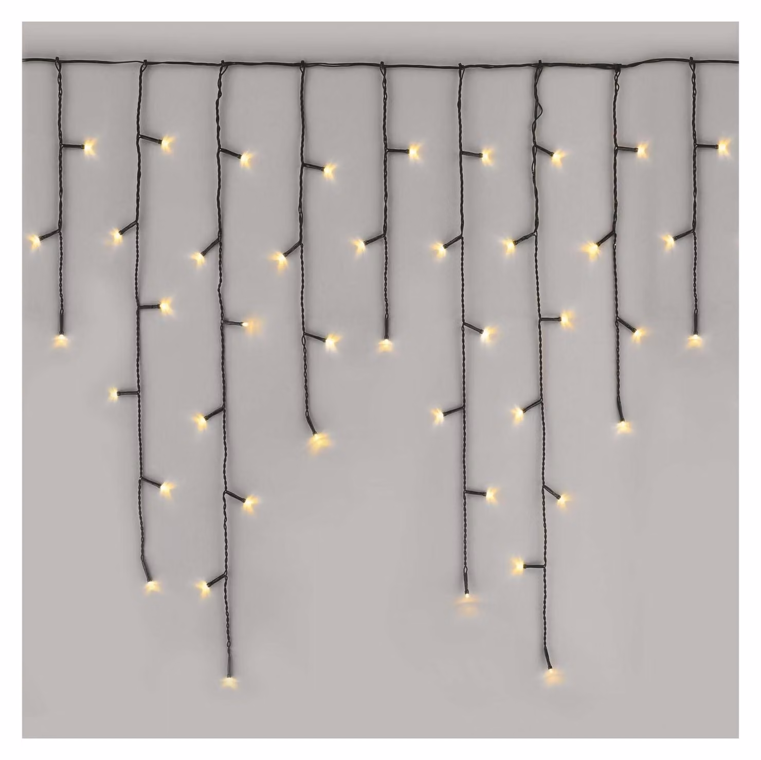 Catena luminosa a LED effetto "pioggia di neve", 10 metri, 600 LED, luce bianco caldo, grado di protezione IP44, 8 modalità