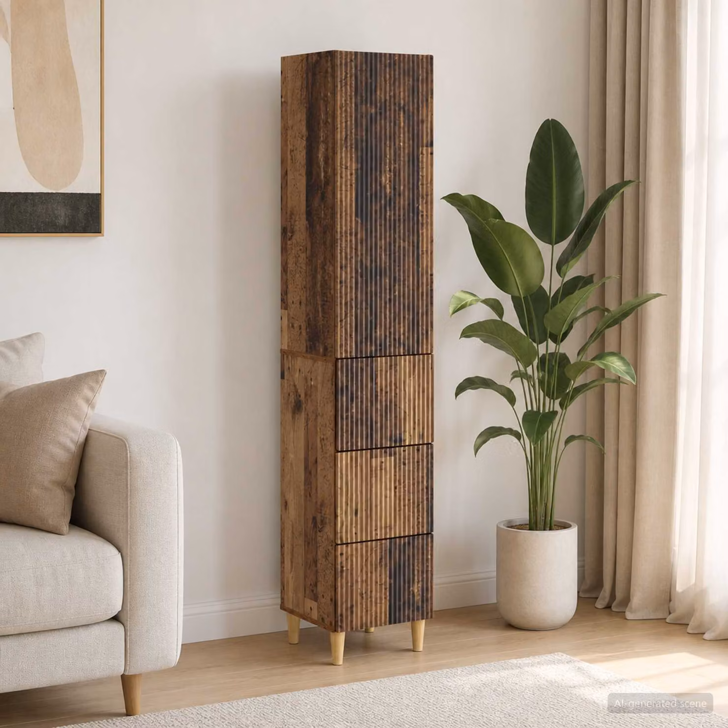 Set di 2 armadi da parete vidaXL in legno e MDF marrone con ripiani e cassetti per soggiorno o esterno L/P/H: 90,0 x 34,5 x 33,0 cm