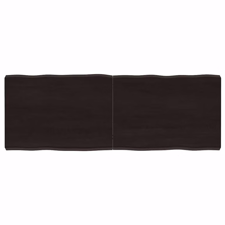 Piano Tavolo in Rovere con Bordo Naturale Marrone Scuro vidaXL L 140 cm, P 50 cm, H 28 cm