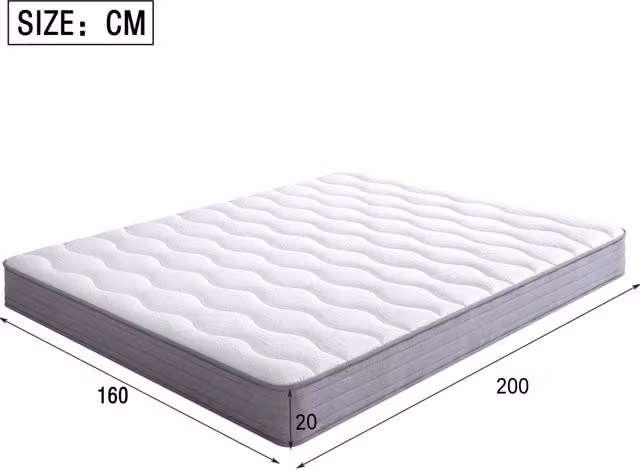 Materasso 160x200 cm bianco – molle ergonomiche, senza materasso