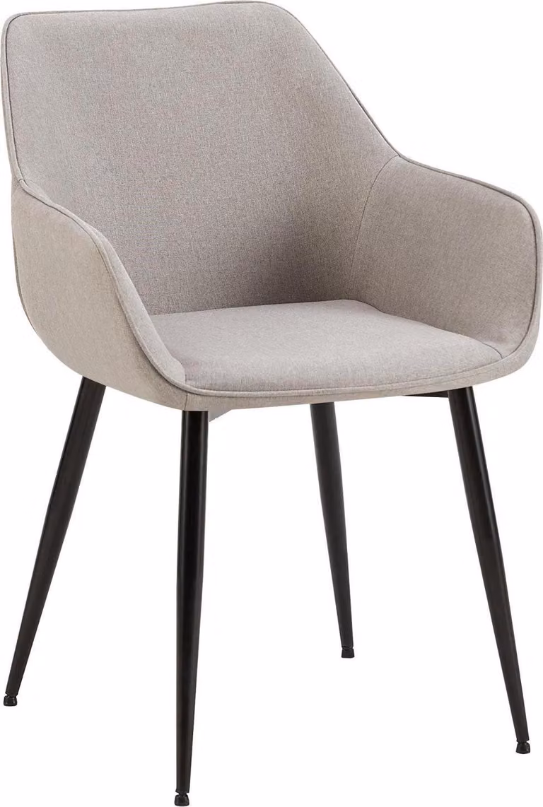 Sedia da pranzo - lusso confortevole - robusta struttura in metallo | colore: grigio chiaro, materiale: polvere