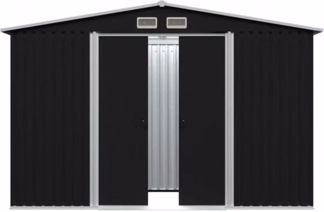 Casetta da giardino in metallo Ezooza Bardolf 257 x 312 x 180 cm colore antracite