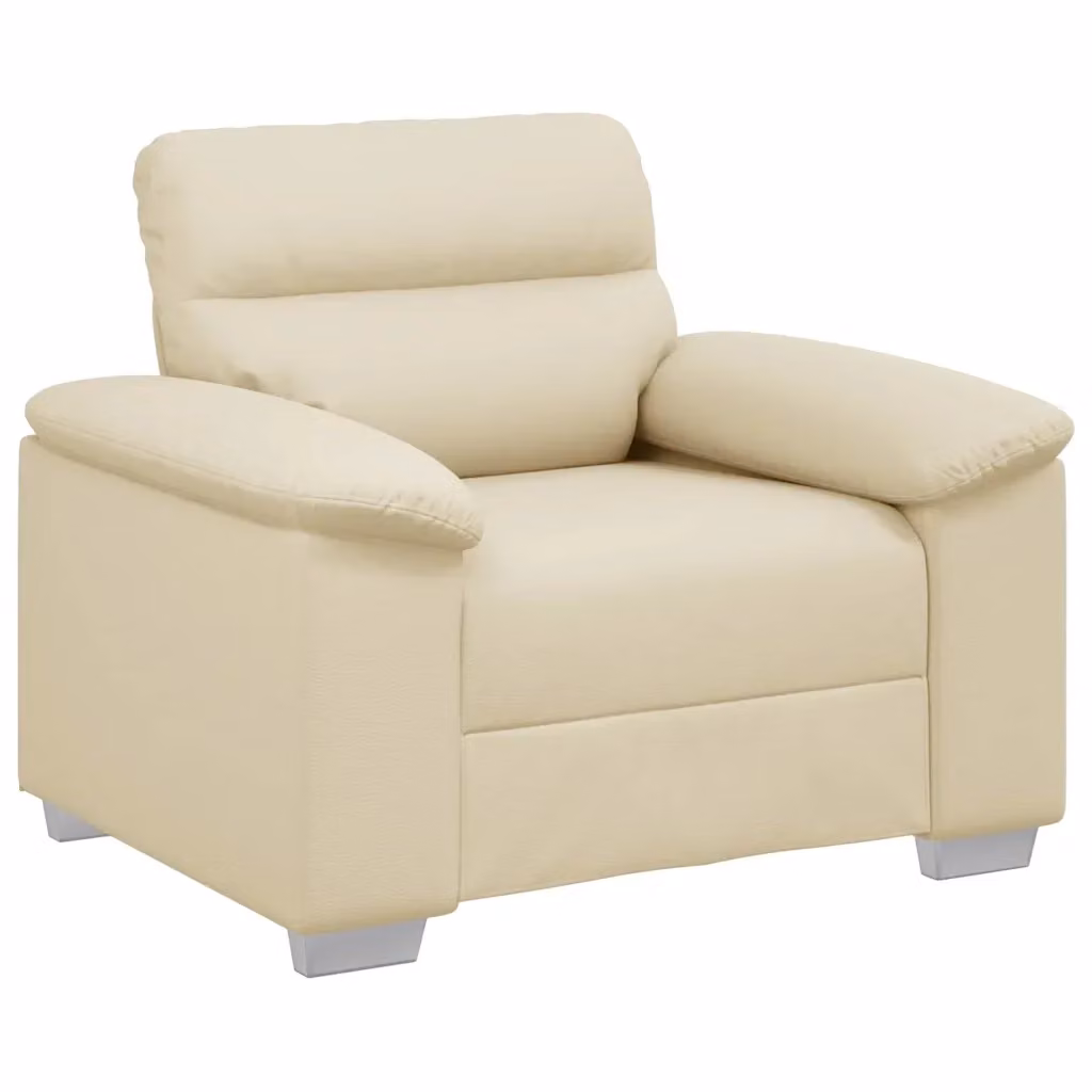Poltrona lounge beige in similpelle vidaXL con braccioli L: 100 cm, P: 81 cm, H: 84 cm – 2