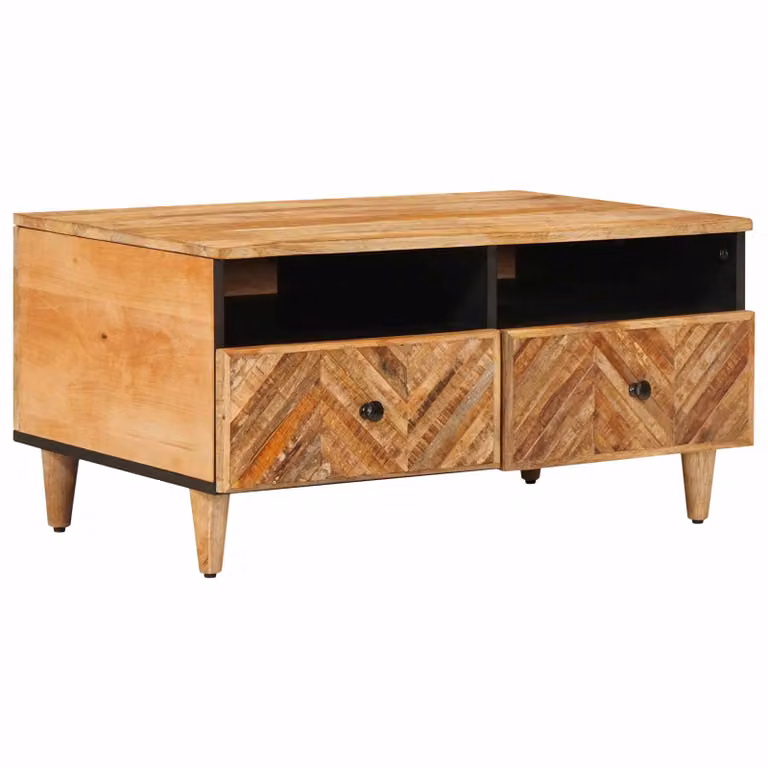 vidaXL Tavolino da salotto moderno in legno di mango marrone L: 80 cm, P: 54 cm, H: 40 cm