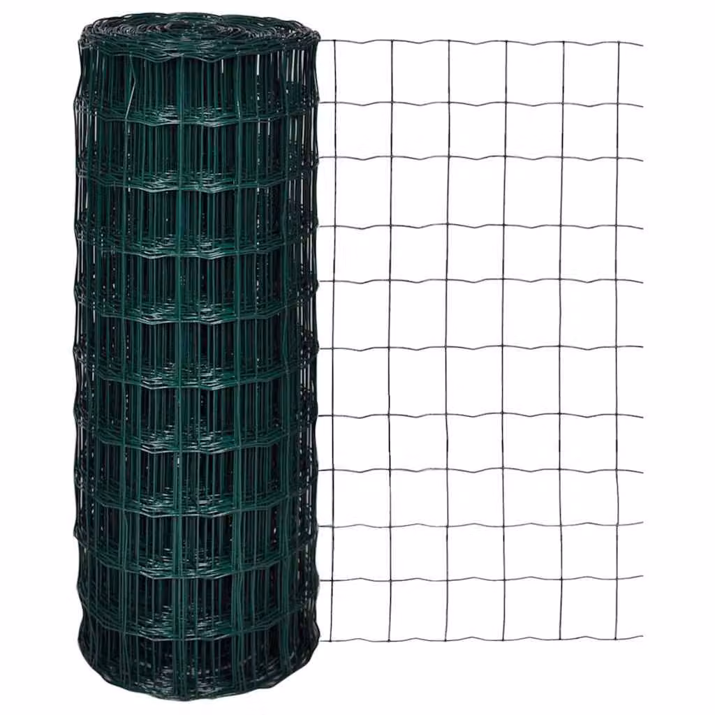 Recinzione Europea vidaXL in acciaio rivestito in PVC, Verde, L: 2,5 m x H: 1,0 m
